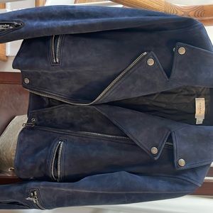 Navy blue Coach Lamb Suede jacket